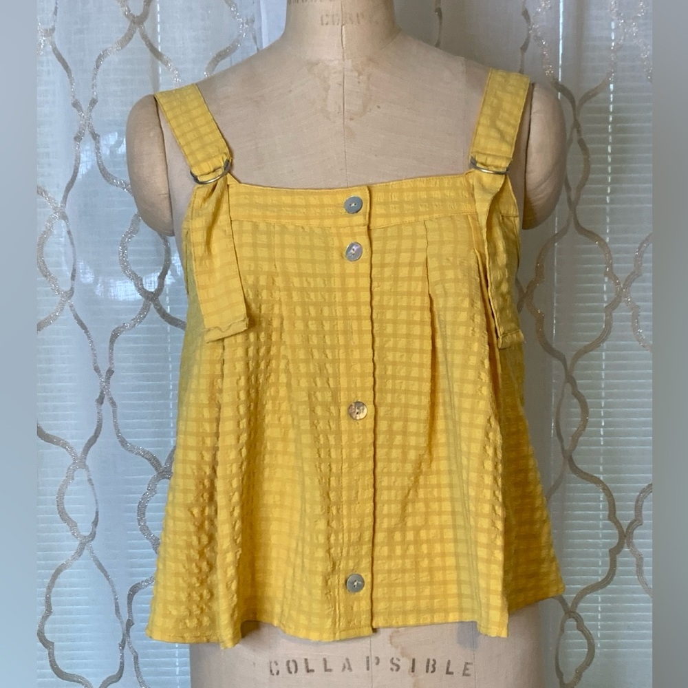 NWT Promesa Yellow Window Pain Tank Top sz Large